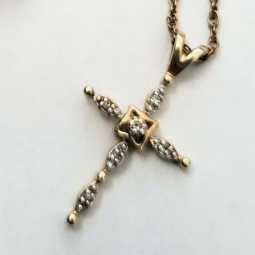 Dainty 14K Yellow Gold Cross Pendant ONLY
